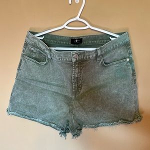 7 for all manekind olive green shorts